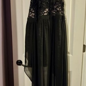 Black lace over neutral Dress